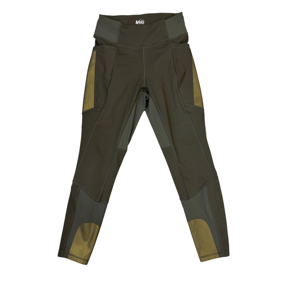 REI Co-op Leggings Womens Medium Olive Green Hiking Trail Pockets